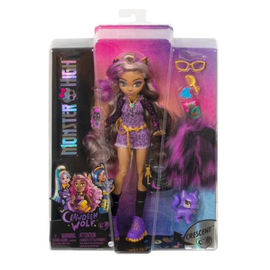 Papusa Monster High Clawdeen Wolf cu animalut si accesorii