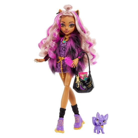 Papusa Monster High Clawdeen Wolf cu animalut si accesorii