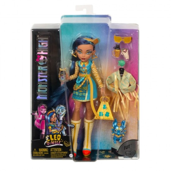 Papusa Monster High Cleo Denile cu animalut si accesorii