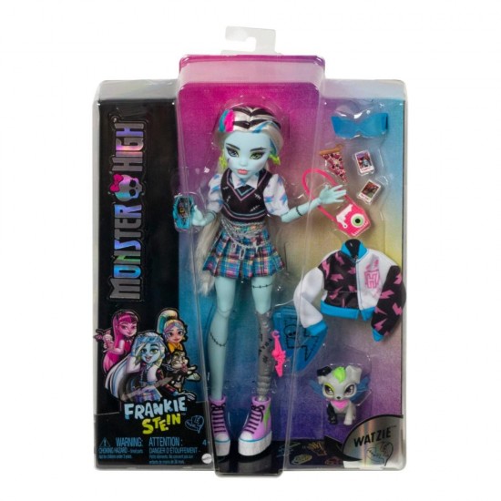 Papusa Monster High Frankie Stein cu animalut si accesorii