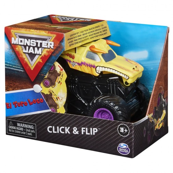 Masinuta Monster Jam El Toro Loco seria Click and Flip scara 1:43