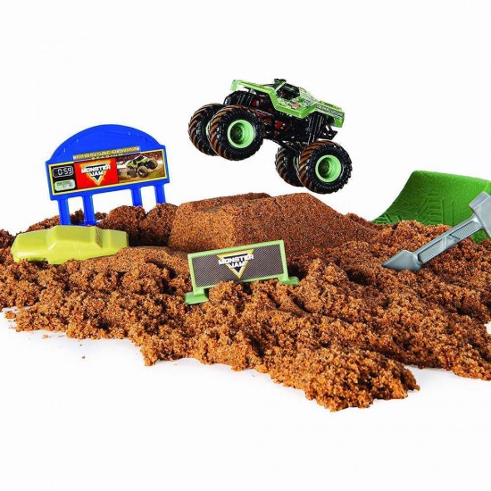 Set camioneta cu nisip si accesorii cu rampa Monster Jam 