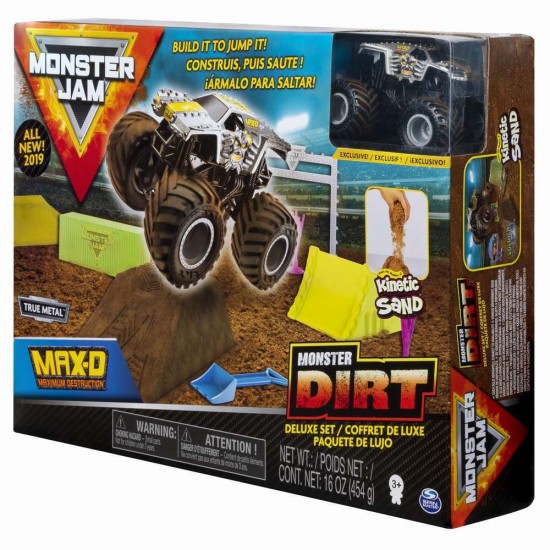Set camioneta cu nisip si accesorii Monster Jam Maxfun