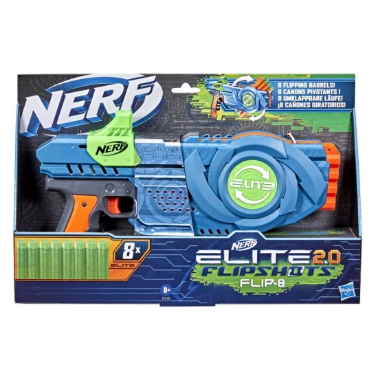 Blaster Nerf Elite 2.0 Flip cu 8 proiectile