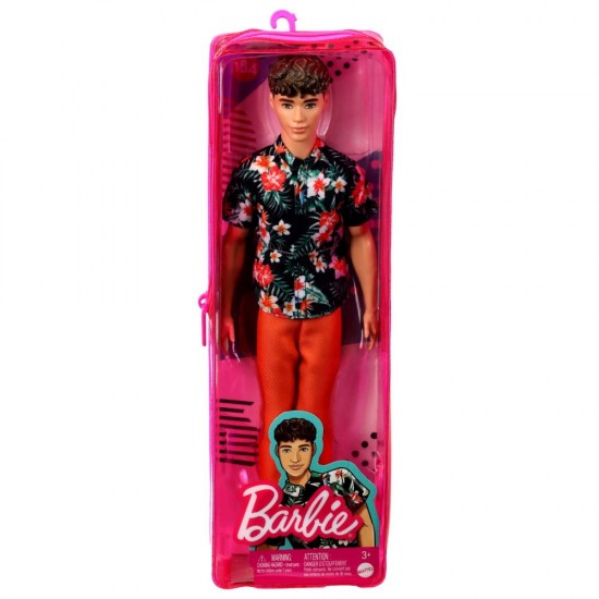 Papusa baiat Barbie Fashionistas Ken cu camasa cu imprimeu tropical