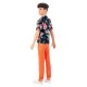 Papusa baiat Barbie Fashionistas Ken cu camasa cu imprimeu tropical