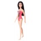 Papusa Barbie bruneta cu costum de baie cu modele geometrice