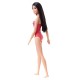 Papusa Barbie bruneta cu costum de baie cu modele geometrice