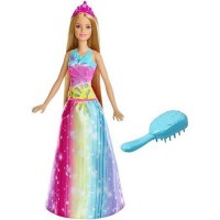 Papusa Barbie Printesa Dreamtopia cu rochita multicolora