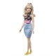 Papusa Barbie Fashionistas blonda cu borseta roz