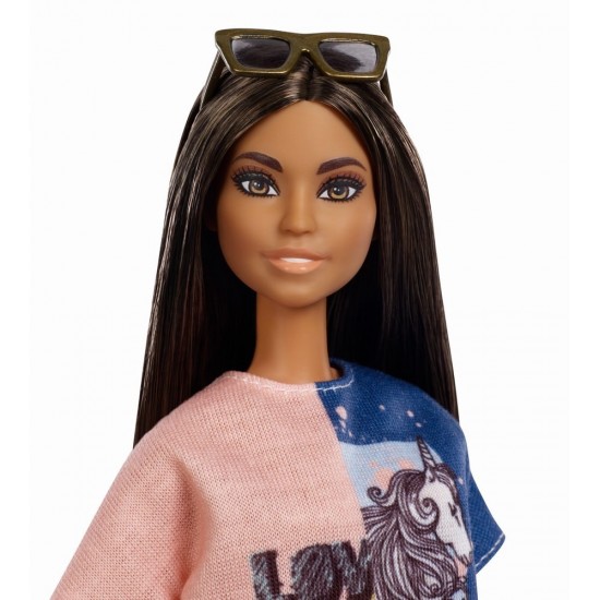 Papusa Barbie Fashionistas - Bruneta cu par lung