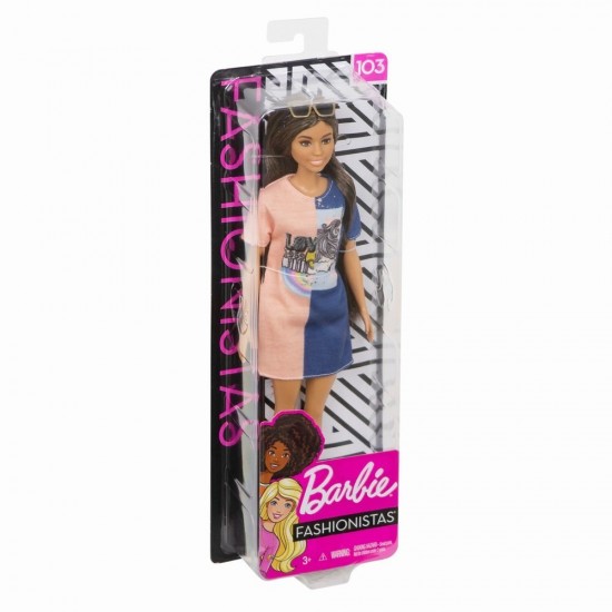 Papusa Barbie Fashionistas - Bruneta cu par lung