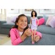 Papusa Barbie Fashionistas bruneta cu rochie mov