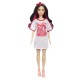 Papusa Barbie Fashionistas bruneta cu rochita sport