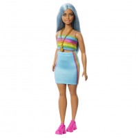 Papusa Barbie Fashionistas blonda cu top sport