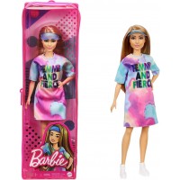 Papusa Barbie Fashionistas cu parul blond si rochita sport