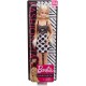 Papusa Barbie Fashionista cu rochita alb negru