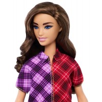 Papusa Barbie Fashionista cu rochita multicolora