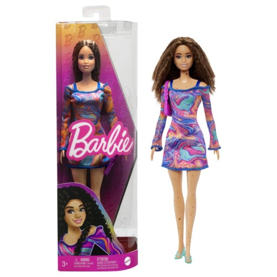 Papusa Barbie Fashionistas satena cu pistrui