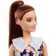 Papusa Barbie Fashionistas satena cu rochie cu imprimeu floral