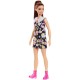 Papusa Barbie Fashionistas satena cu rochie cu imprimeu floral