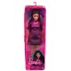 Papusa Barbie Fashionistas satena cu rochie mov