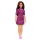 Papusa Barbie Fashionistas satena cu rochie mov