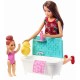 Set de joaca Barbie Babysitters - Papusa satena cu bebelus