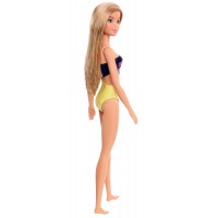 Papusa Barbie satena cu costum de baie multicolor