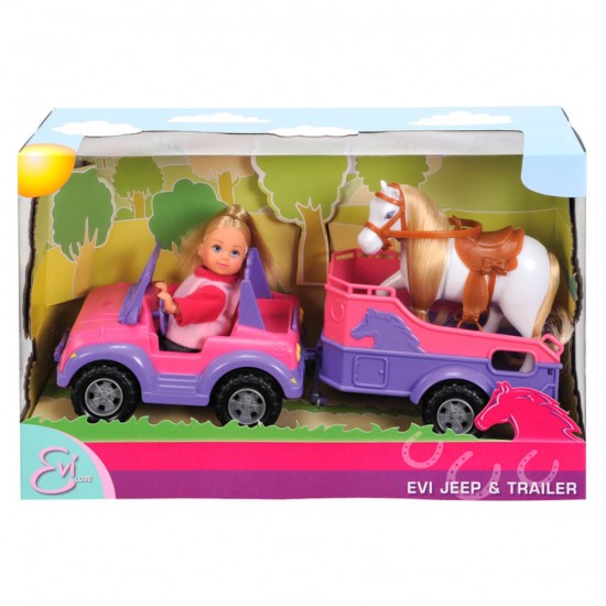 Papusa Evi Love Horse Trailer