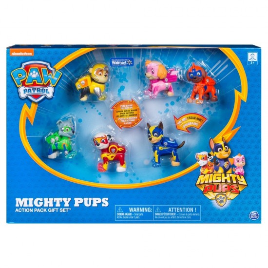 Set complet cu 6 figurine luminoase Patrula Catelusilor Set complet cu 6 figurine luminoase Patrula Catelusilor