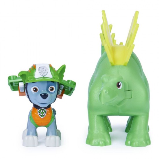 Set figurina catelus Rocky si dinozaurul Stegosaurus Patrula Catelusilor 