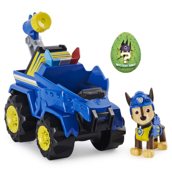 Set vehicul cu catelus Chase si figurina Dino surpriza Patrula Catelusilor 