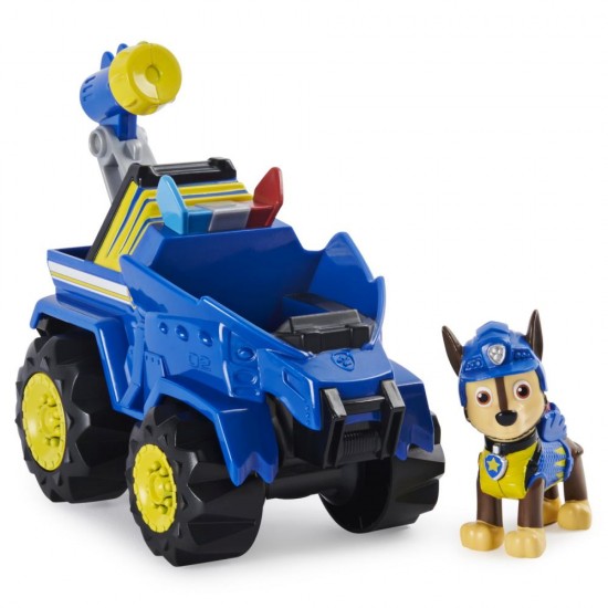 Set vehicul cu catelus Chase si figurina Dino surpriza Patrula Catelusilor 