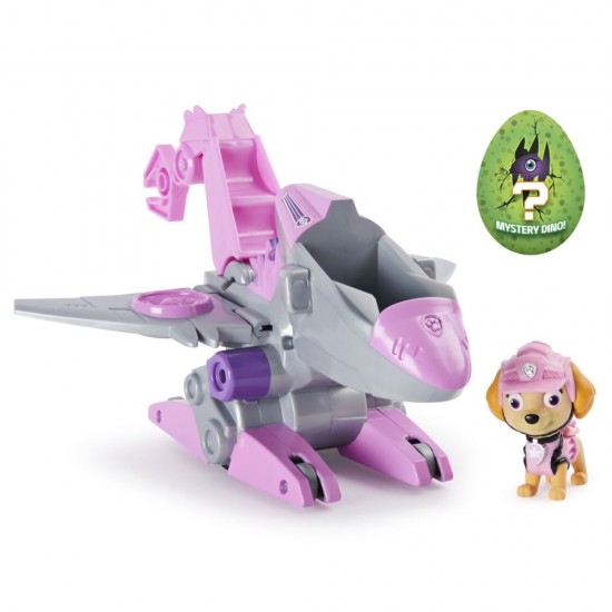 Set vehicul cu catelusa Skye si figurina dino surpriza Patrula Catelusilor 