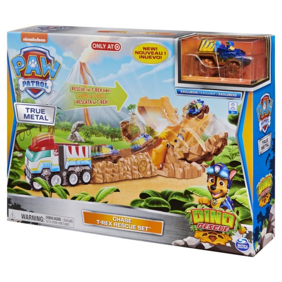 Set pista de salvare a dinozaurului T-Rex Chase Patrula Catelusilor