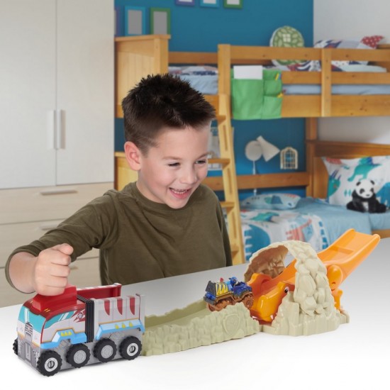 Set pista de salvare a dinozaurului T-Rex Chase Patrula Catelusilor