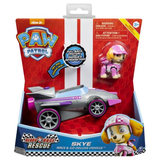 Masina de curse cu sunete si motor pull-back Syke Patrula Catelusilor Masina de curse cu sunete si motor pull-back Syke Patrula Catelusilor