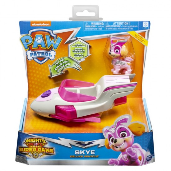 Set figurina Skye si avion cu lumini si sunete Patrula Catelusilor 