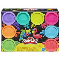 Set 8 borcanase neon cu plastilina Play-Doh 