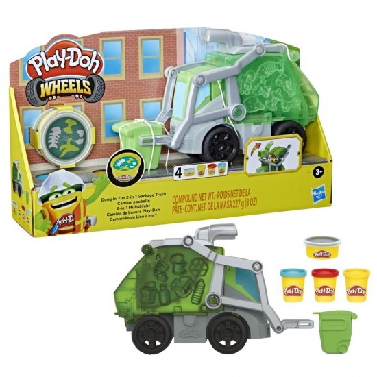 Set creativ Play-Doh - Camion gunoi 2 in 1