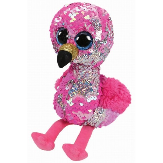 Plus Ty Boos Flamingo roz cu paiete 24 cm