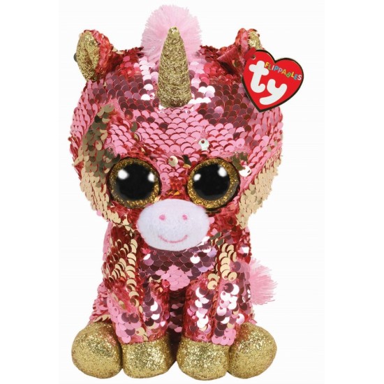 Plus Ty Boos Unicornul Coral cu paiete 24 cm