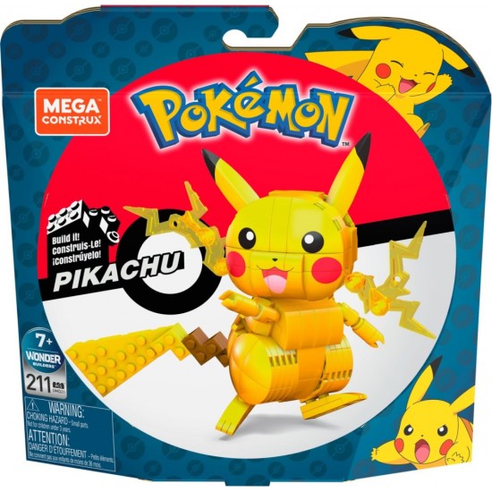 Set constructie Pokemon Mega Construct 211 piese - Figurina Pikachu