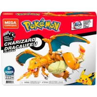 Set de constructie Pokemon Mega Construx Charizard Dracaufeu Glurak 222 piese