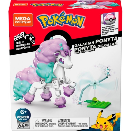 Set constructie Pokemon Mega Construx 64 piese - Galarian Ponyta