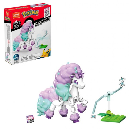 Set constructie Pokemon Mega Construx 64 piese - Galarian Ponyta