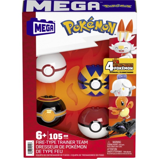 Set 4 bile echipa de foc Pokemon Mega 