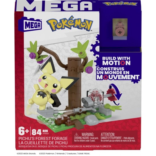 Set de constructie Pokemon Mega 84 piese - Forajele forestiere ale lui Pichu