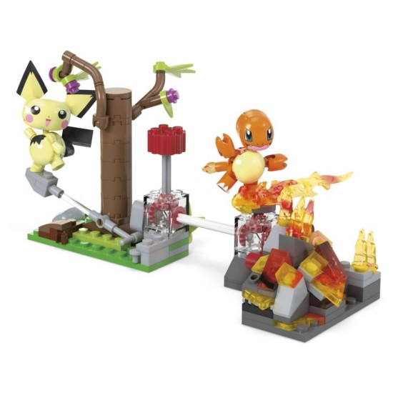 Set de constructie Pokemon Mega 84 piese - Forajele forestiere ale lui Pichu